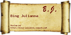 Bing Julianna névjegykártya